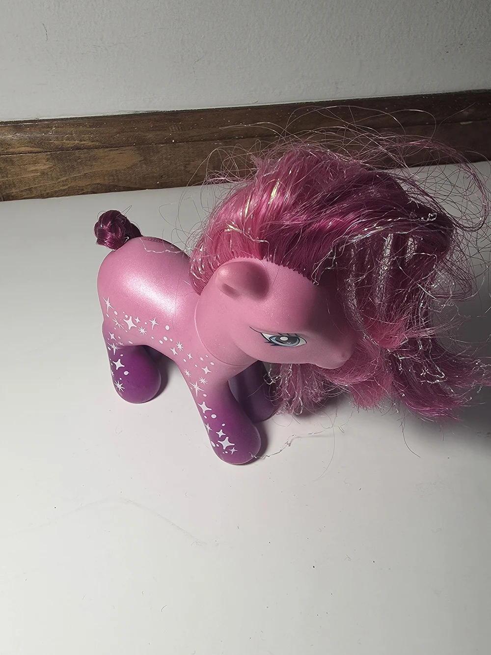 Hasbro Pink Pony with Magenta Mane and White Star Decals